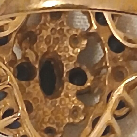 14k marquise shaped diamond and blue sapphire ring size 7 - Picture 6 of 8